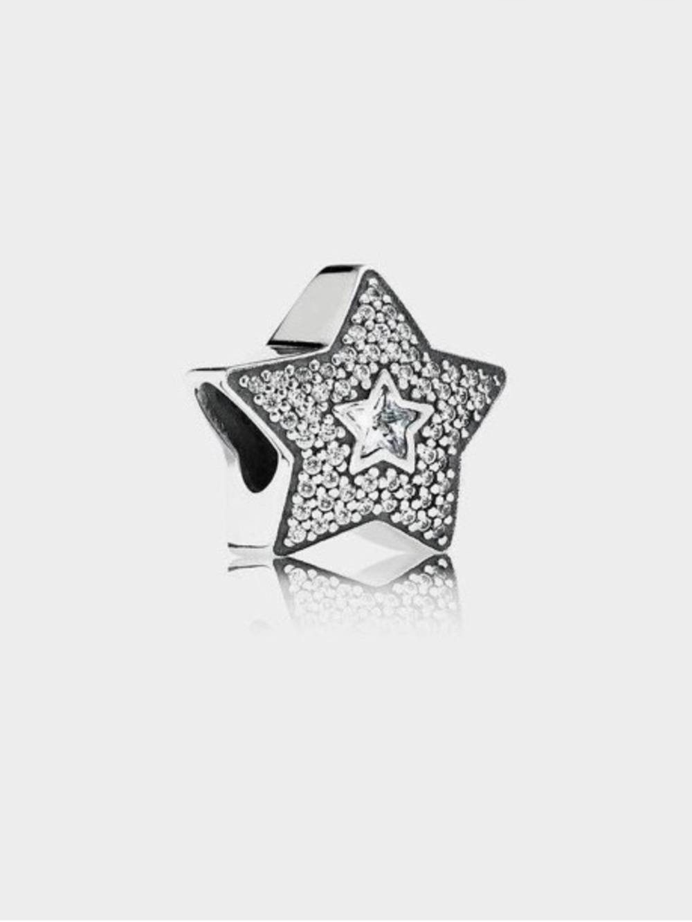 Pandora Discontinued Sterling Silver Wishing Star Charm w/ Crystal Pavé 791384CZ